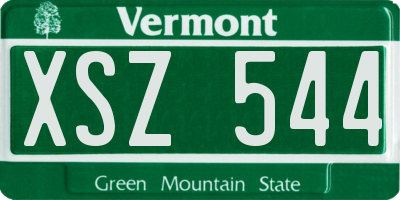 VT license plate XSZ544