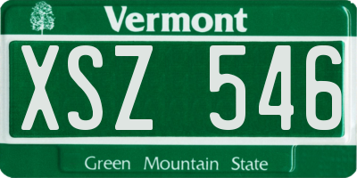 VT license plate XSZ546