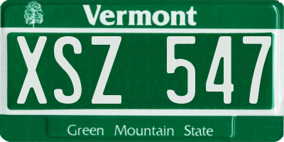 VT license plate XSZ547