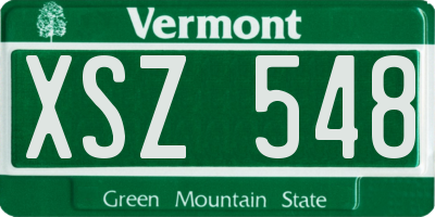 VT license plate XSZ548