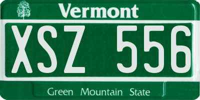 VT license plate XSZ556