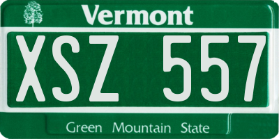 VT license plate XSZ557