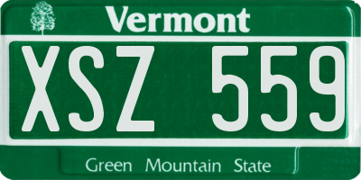 VT license plate XSZ559