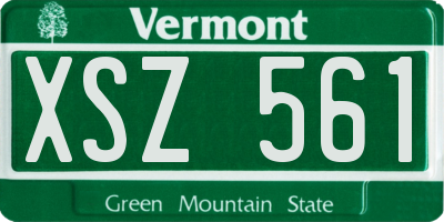 VT license plate XSZ561
