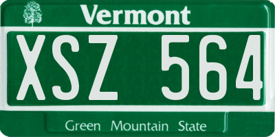 VT license plate XSZ564