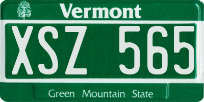 VT license plate XSZ565