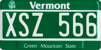 VT license plate XSZ566