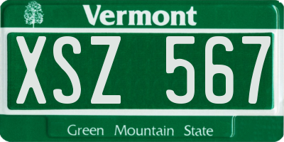 VT license plate XSZ567
