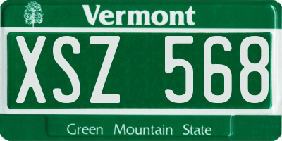 VT license plate XSZ568