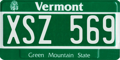 VT license plate XSZ569