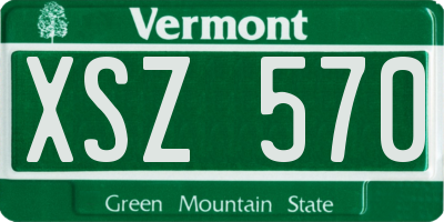 VT license plate XSZ570