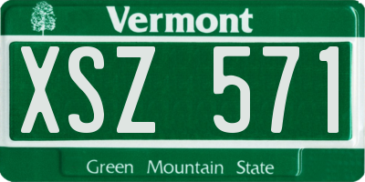 VT license plate XSZ571