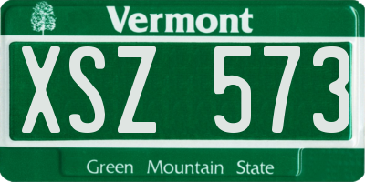 VT license plate XSZ573
