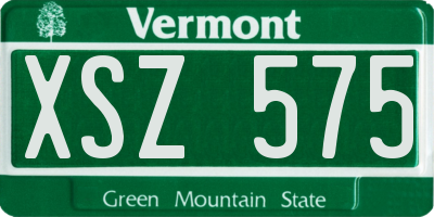 VT license plate XSZ575