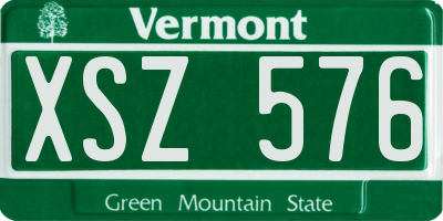VT license plate XSZ576
