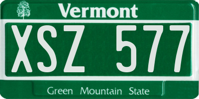 VT license plate XSZ577