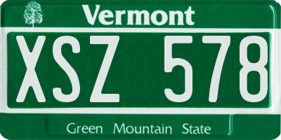 VT license plate XSZ578