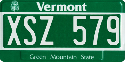 VT license plate XSZ579
