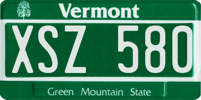 VT license plate XSZ580