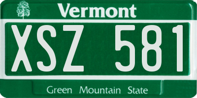VT license plate XSZ581