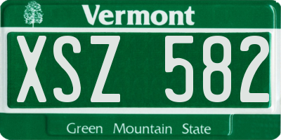 VT license plate XSZ582