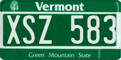 VT license plate XSZ583