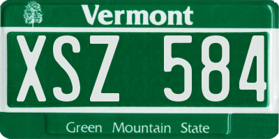 VT license plate XSZ584