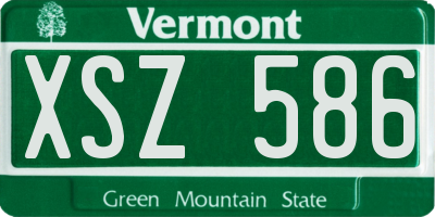 VT license plate XSZ586