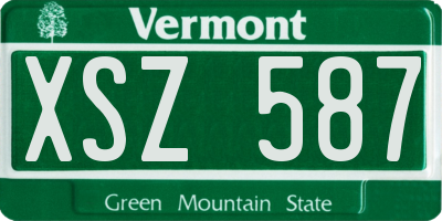 VT license plate XSZ587
