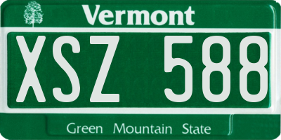 VT license plate XSZ588