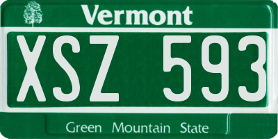 VT license plate XSZ593