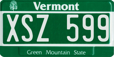 VT license plate XSZ599