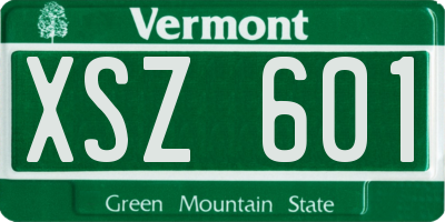 VT license plate XSZ601