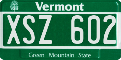 VT license plate XSZ602