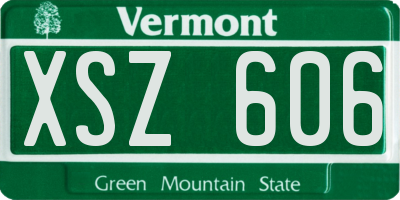 VT license plate XSZ606