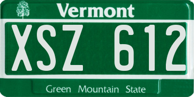 VT license plate XSZ612