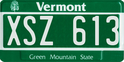 VT license plate XSZ613