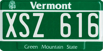 VT license plate XSZ616