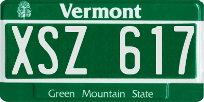 VT license plate XSZ617