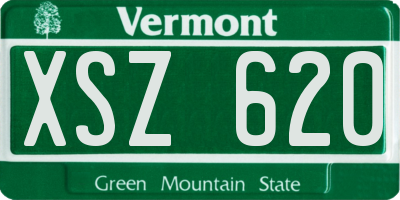 VT license plate XSZ620