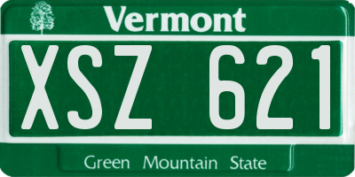VT license plate XSZ621