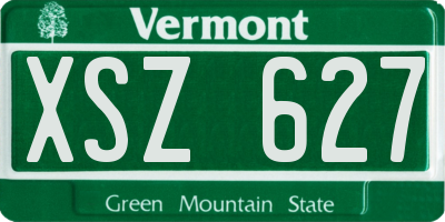 VT license plate XSZ627