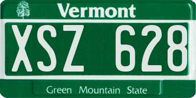 VT license plate XSZ628