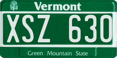 VT license plate XSZ630