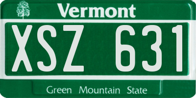 VT license plate XSZ631