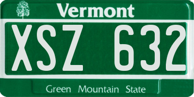 VT license plate XSZ632