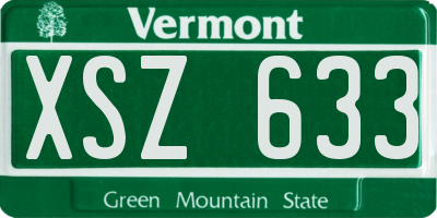 VT license plate XSZ633