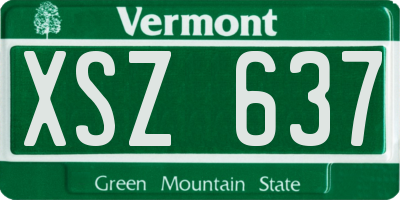VT license plate XSZ637