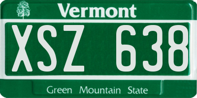 VT license plate XSZ638