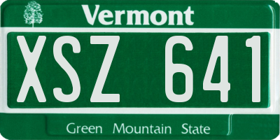 VT license plate XSZ641